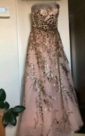 Carolina Herrera Pink and Gold Ballgown, size 8-10 (UK)