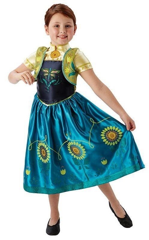 Chicas Disney Frozen fiebre Anna Princesa Libro día Fancy Dress Costume Outfit 3-8y