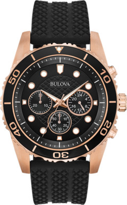 bulova mens quartz diamond accents chronograph blue dial 44mm watch 96d138 114775250715