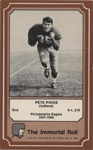 1975 Fleer Team Cloth Patch Stickers Pete Pihos #41