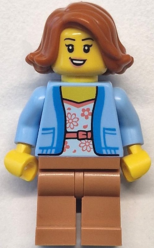 Bus Passenger - Female, Bright Light Blue Jacket over…