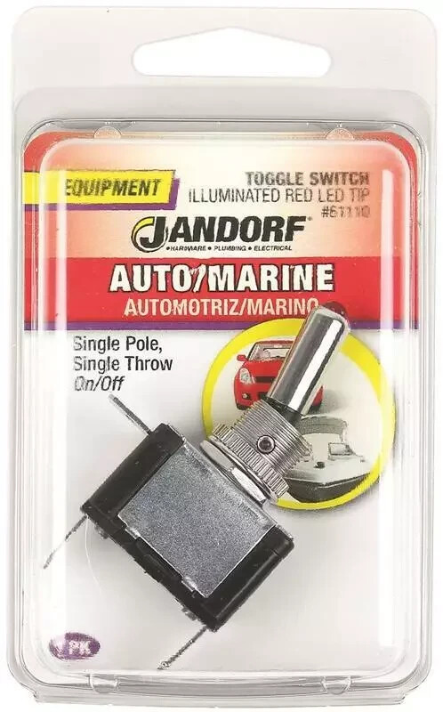 JANDORF 61110 ON-OFF-ON SINGLE POLE THROW LED 3 TAB TOGGLE SWITCH 3402500
