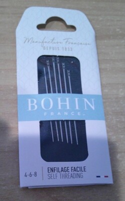 Bohin Self Threading Needles Includes sizes 4, 6, 8
