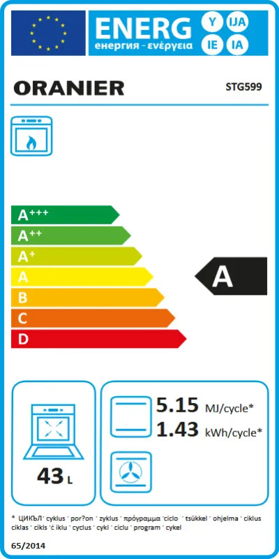 EEK:A Energieeffizienzklasse A von A+++ bis D