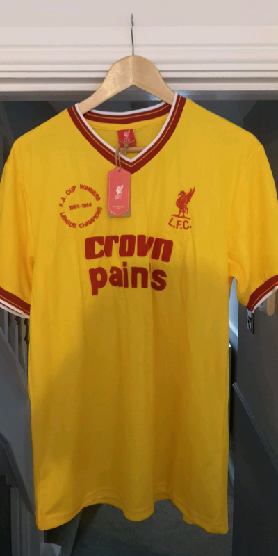 Brand New Liverpool FC Double Winners 1985 1986 Shirt Yellow Large | in Belper, Derbyshire | Gumtree