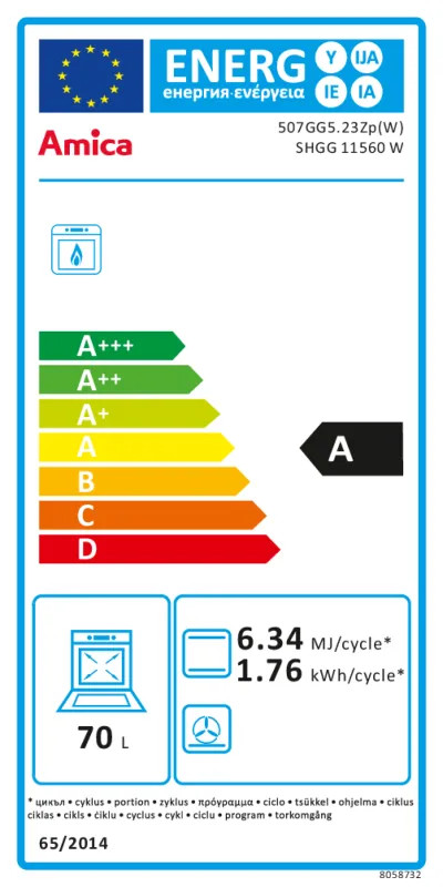 EEK:A Energieeffizienzklasse A von A+++ bis D