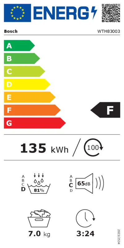 EEK:F Energieeffizienzklasse F von A bis G