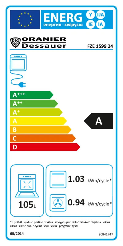 EEK:A Energieeffizienzklasse A von A+++ bis D