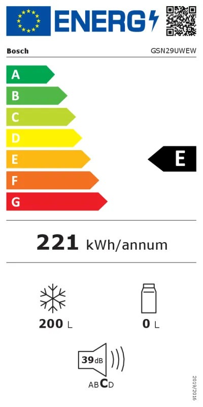 EEK:E Energieeffizienzklasse E von A bis G