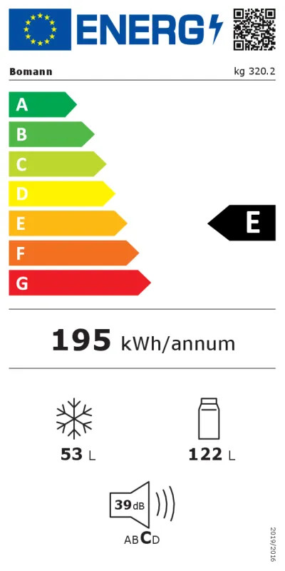 EEK:E Energieeffizienzklasse E von A bis G