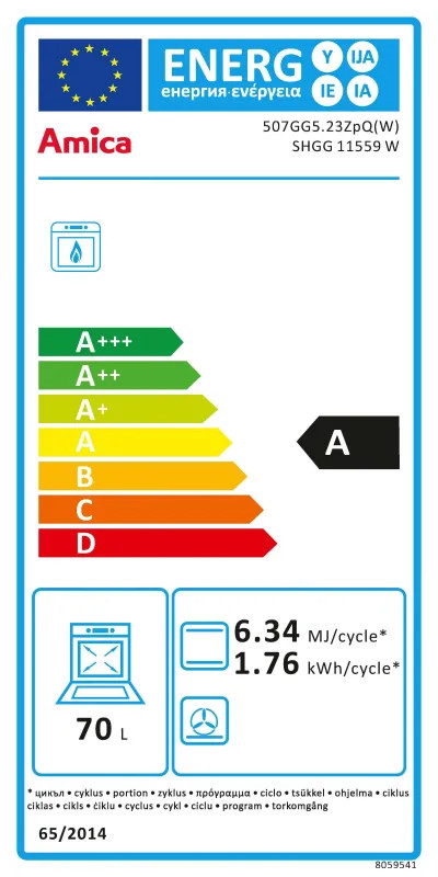 EEK:A Energieeffizienzklasse A von A+++ bis D