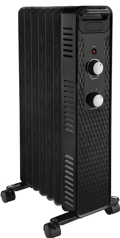 Filled Electric Radiator Heater W/4 Caster Wheels
