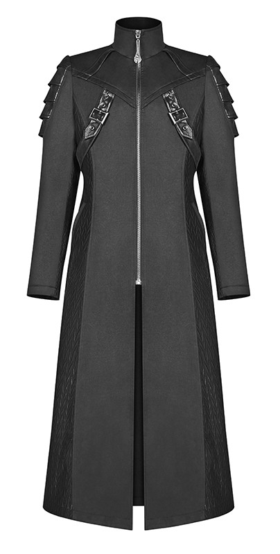 PUNK RAVE LANG MANTEL GOTHIC PUNK DANDY MILITÄR WARRIOR RÜSTUNG RIEMEN PUNKRAVE HERREN