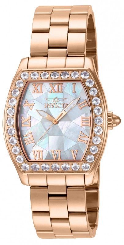 Pre-owned Invicta 14529 Women's Angel Swiss Mop Dial Rose-gold Morganite Stone Bezel Watch