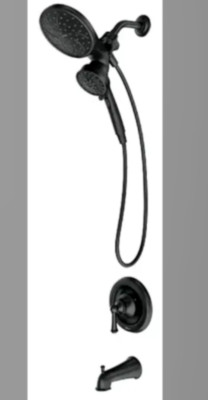 MOEN Brecklyn Single-Handle 6-Spray Tub and Shower Faucet Matte Black