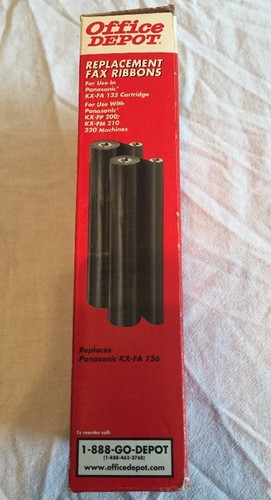 Office Depot Model Replacement Fax Ribbons Panasonic KX-FA 136 Cartridge