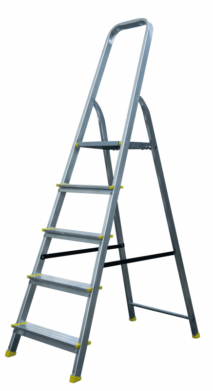 Aluleiter  Sicherheits-Haushaltsleiter 5 Stufen Aluminium 120 kg Hohe Qualität