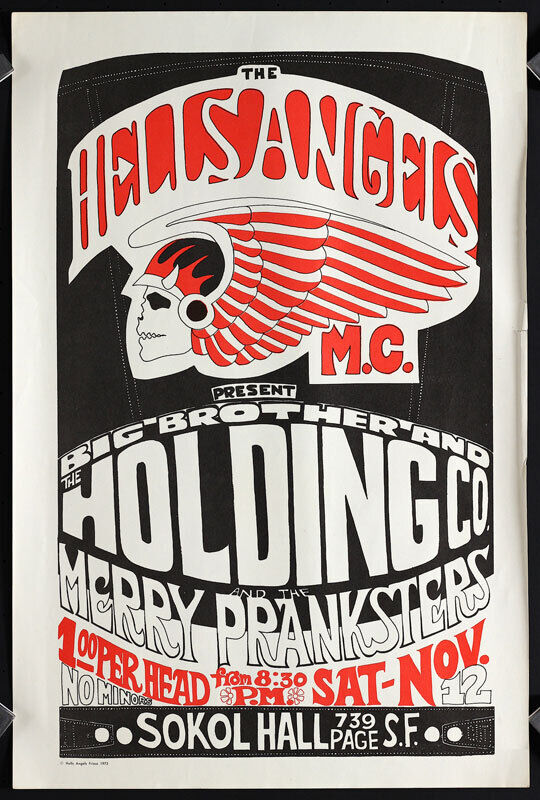 Gut Hells Angels Big Brother Merry Pranksters Sokol Hall SF Poster Janis Joplin