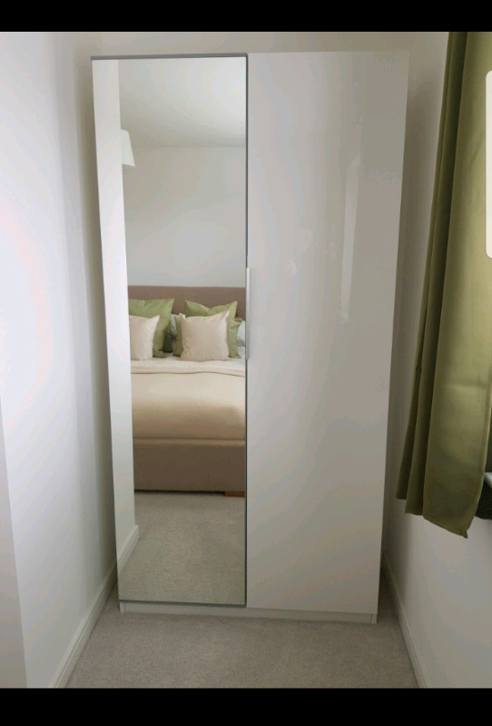 Double wardrobe high gloss & mirrored doors in Cowdenbeath, Fife