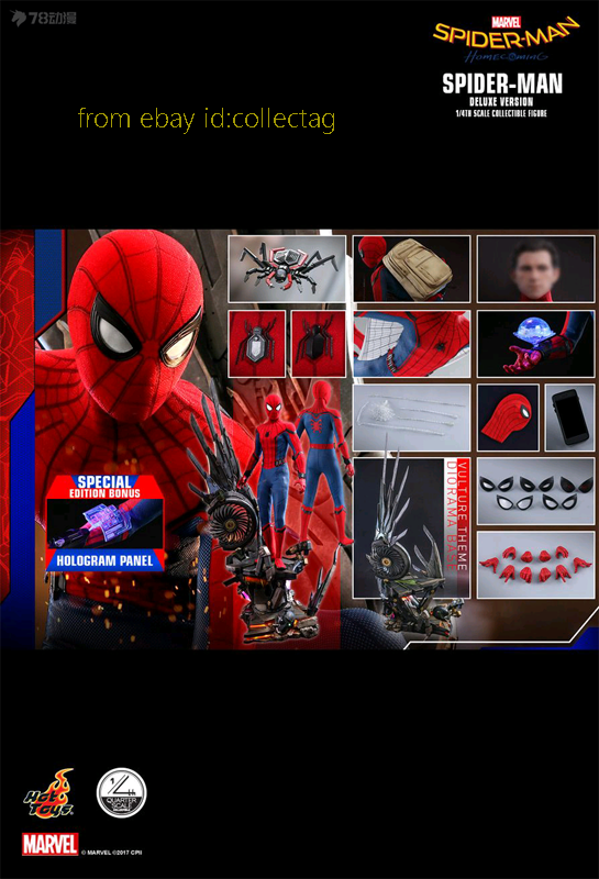 ホットトイズ QS015b スパイダーマン（デラックス版ボーナス付き1/4 楽天市場】「新品・在庫」 HOTTOYS クォータースケール QS015b