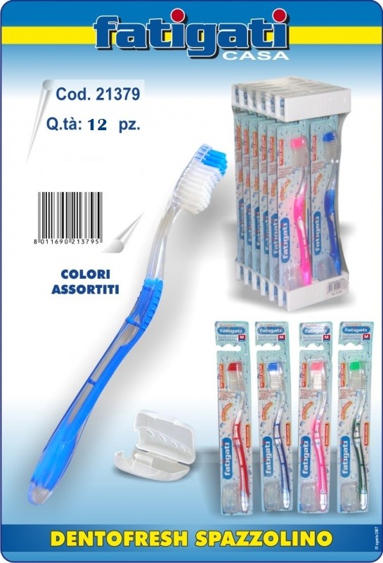 Set 12 Pezzi Spazzolino DentoFresh Soft Perfetto Igiene Denti Bocca Colorati dfh