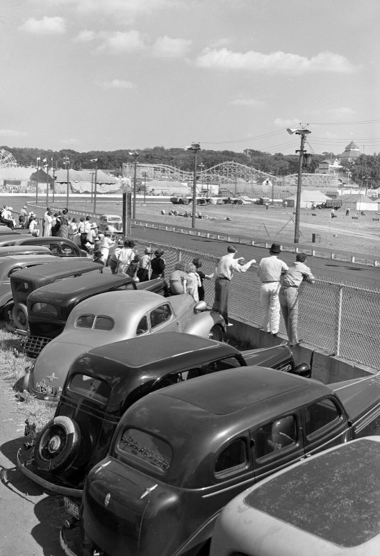 1939 Auto Race Spectators, Iowa State Fair Vintage Old Photo 13" x 19" Reprint