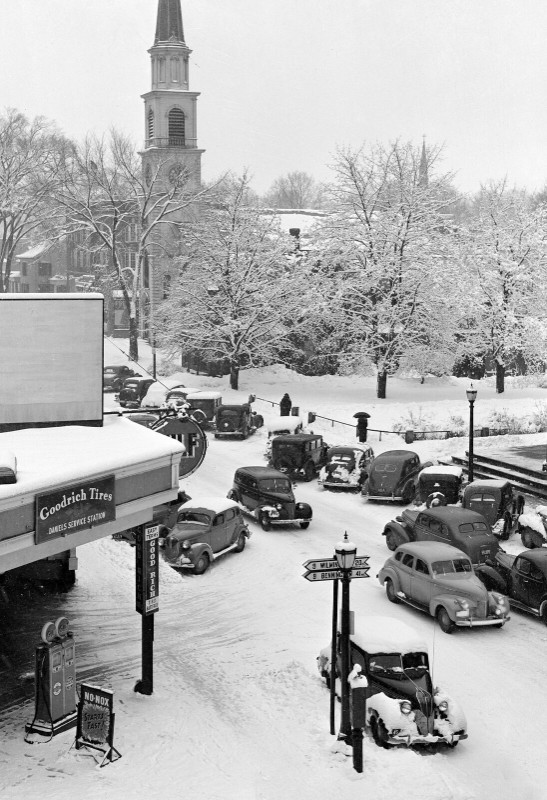 1940 Snowy Main St, Brattleboro, Vermont Old Photo 13" x 19" Reprint