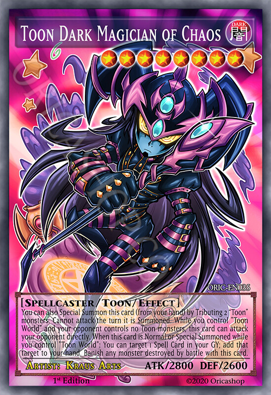 Yugioh ORICA Toon Dark Magician of Chaos (Holo) Full-Art Custom Card Dunkler