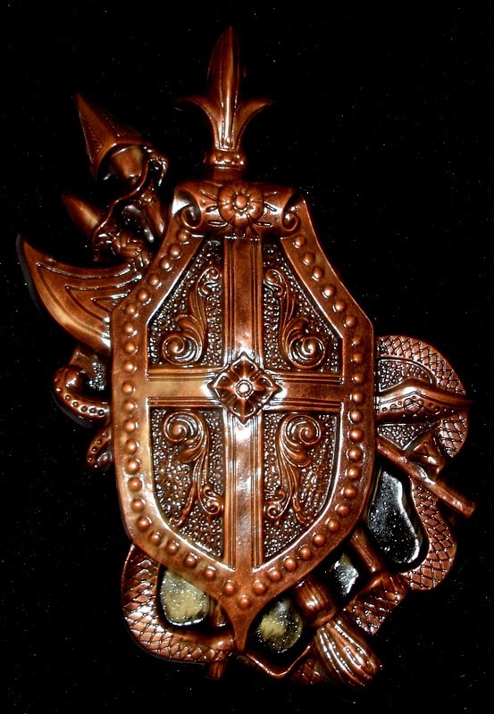 Britannic Shield Cross Reproduction Old World Wall Decor Medieval Art