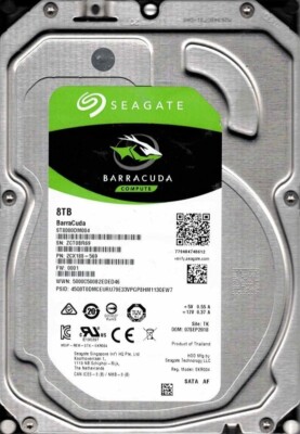 8TB HDD ST8000DM004-2CX188 15時間程度　美品 ST8000DM004 P/N: 2CX188-569 F/W: 0001 TK ZCT0 SEP 2018 Seagate 8TB