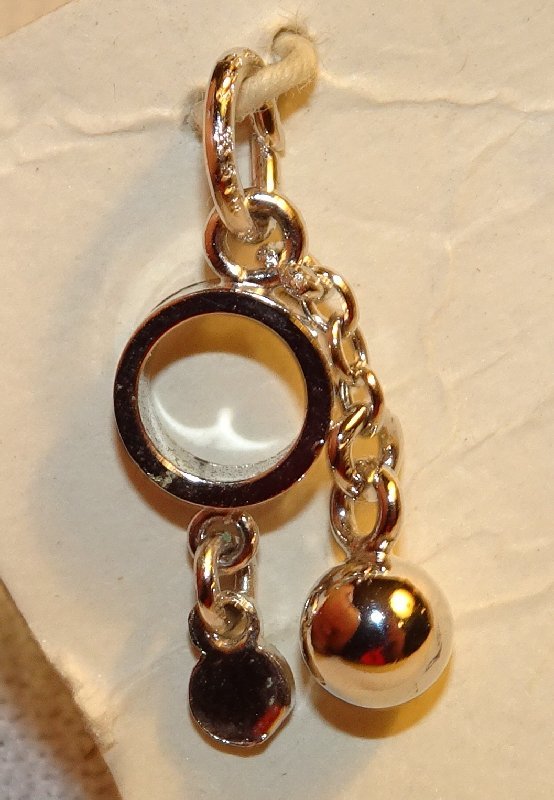 Ball & Chain Charm Sterling Silver Vintage Wells New Old Stock