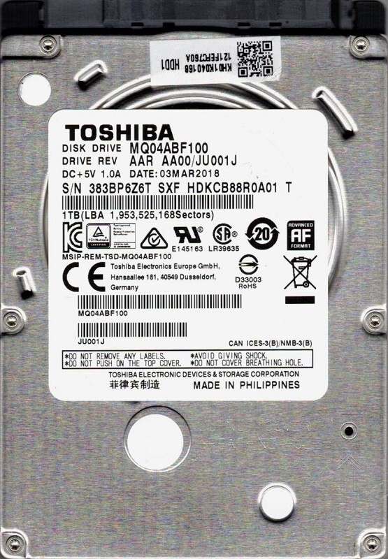 新品 TOSHIBA 1000GB 1TB 2.5 MQ04ABF100　3枚 Amazon.com: MQ04ABF100 Toshiba 1TB/1000GB 5400rpm Sata 7mm