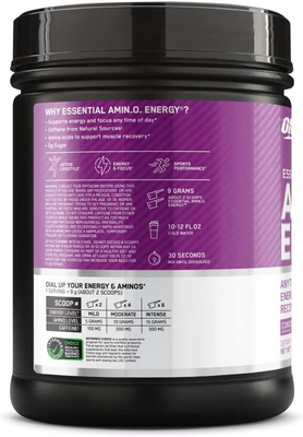 Optimum Nutrition Amino Energy Concord Grape Pre Workout Green Tea (65 Servings)