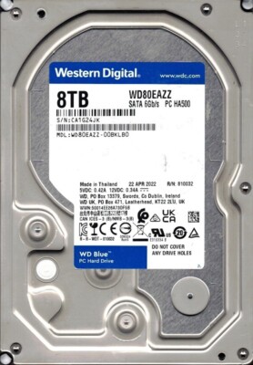 Western Digital WD80EAZZ 8TB HDD 2台セット WD80EAZZ（WD Blue 8TB）レビュー：安いのにHGST製でCMR方式の