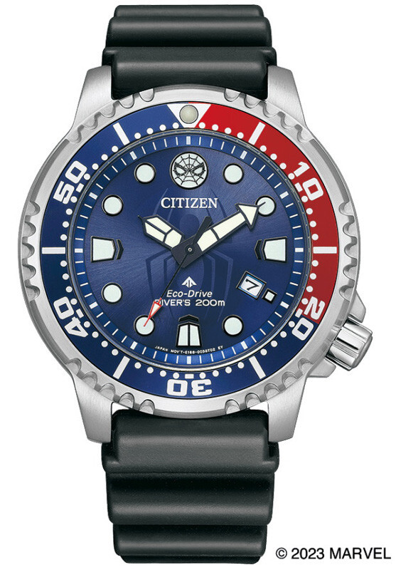 Pre-owned Citizen Promaster Bn0250-07l Marvel Spider-man Pepsi Solar Men Watch Special Box