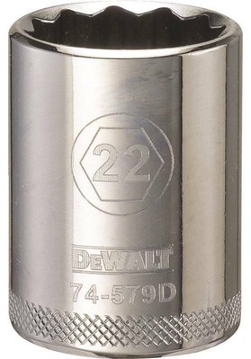 NEW Dewalt DWMT74579OSP 1/2 Drive X 22 MM 12 PT CHROME Socket 