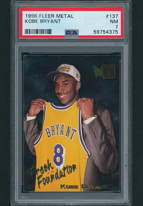 1996 Fleer Metal Kobe Bryant ROOKIE CARD RC #137 PSA 7 NM