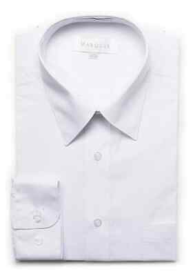 Мужская однотонная белая классическая рубашка из смесового хлопка Marquis классического кроя