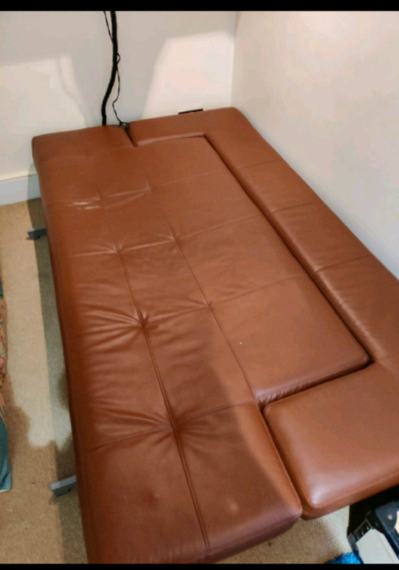 Retro Tan Faux Leather Sofa Bed in Brighton, East Sussex Gumtree