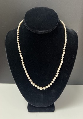 Estate Jewelry Japanese 6.5mm Cultured Pearl Single Strand Necklace 21" Long