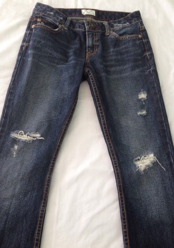 Lot Of 2 Aeropostale Women's Jeans Sz 3/4 Hailey Flare Capris Distressed Dark