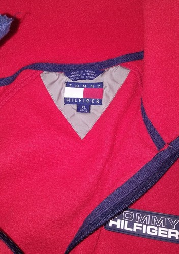 Vintage Tommy Hilfiger Womens/Men's XL Red Full Zip Fleece Jacket
