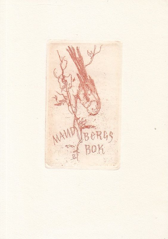 Exlibris Bookplate Radierung Jaroslav Vodrazka 1894-1984 Branche Oiseaux