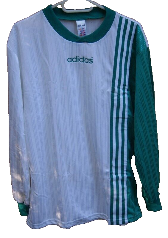 Adidas 1996 1997 1998 Football Shirt Template men L Green Long Sleeves BNWT
