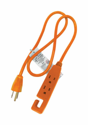 Projex Indoor 3 Ft. L Orange Triple Outlet Cord 14/3