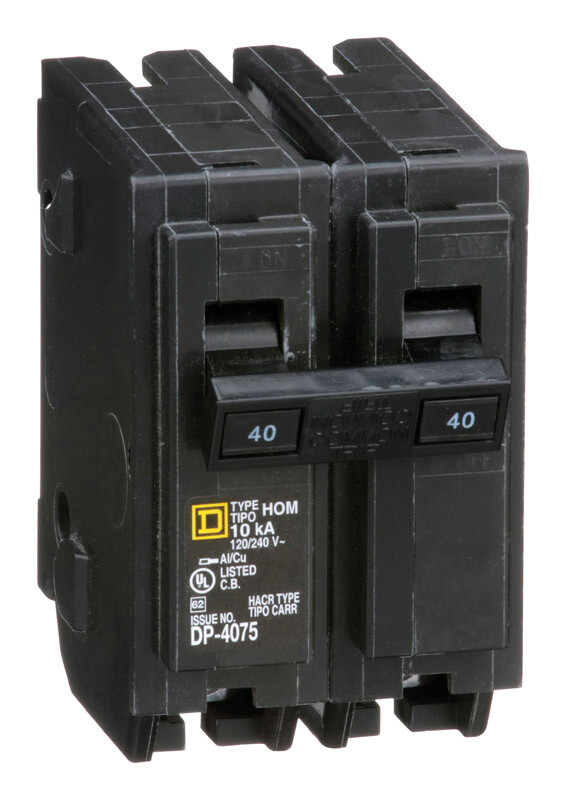 Square D HomeLine 40 amps Surge 2-Pole Circuit Breaker | eBay