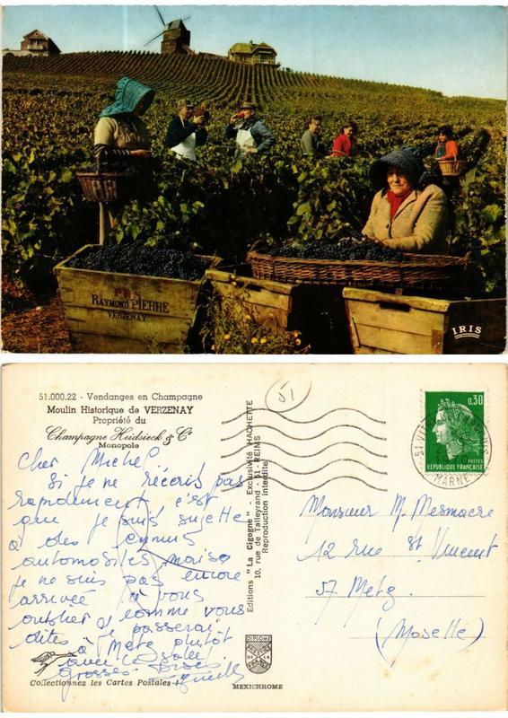 Cpm Vendanges En Champagne Moulin Historique De Verzen Folklore (732583)