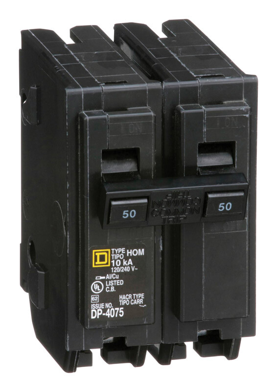 Square D HomeLine 50 amps Plug In 2-Pole Circuit Breaker ...