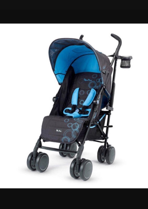 Silver Cross Pop Stroller Blue Bubbles Pushchair in Sale