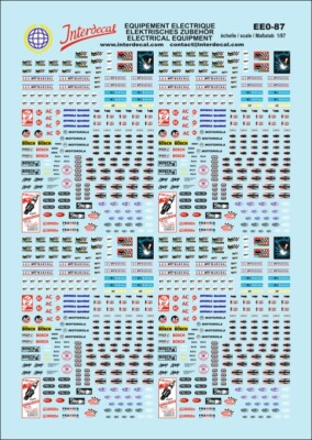 Elektrische Ausrüstung (100x70 mm) Decal Naßschiebebild Abziehbild 1/87 EE0-87